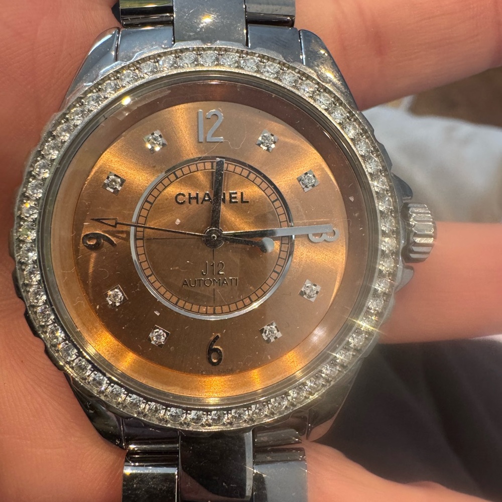 Chanel J12 Automatic Brown Dial Diamond Accent Watch